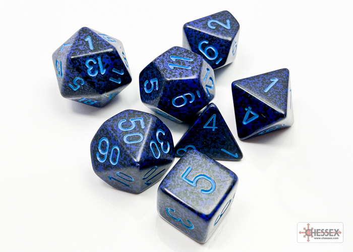 Speckled Cobalt Polyhedral 7-Dice Set - CHX25307